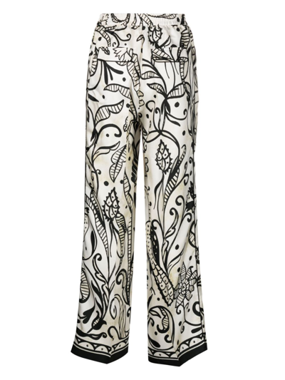 Shop F.r.s For Restless Sleepers Palazzo Silk Pyjama Trousers In White