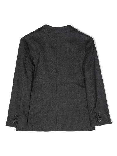 Shop Dolce & Gabbana Logo-embroidered Knitted Single-breasted Blazer In Grey