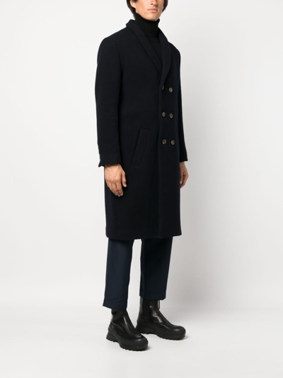Shop Société Anonyme Double-breasted Wool Coat In Blue