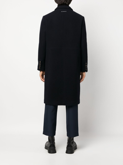 Shop Société Anonyme Double-breasted Wool Coat In Blue
