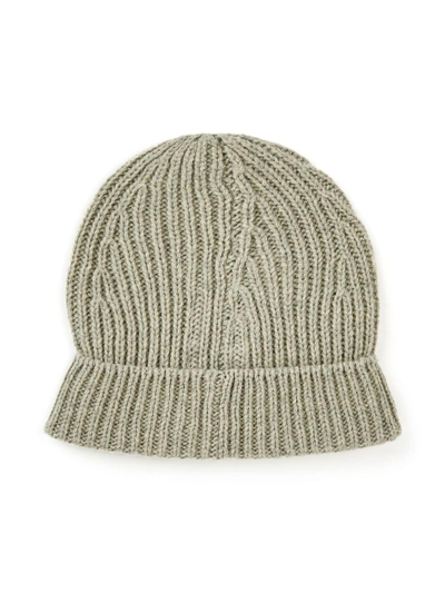 Shop Rick Owens Ribbed-knit Cashmere Beanie In Neutrals