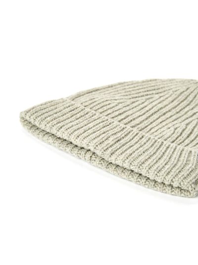Shop Rick Owens Ribbed-knit Cashmere Beanie In Neutrals