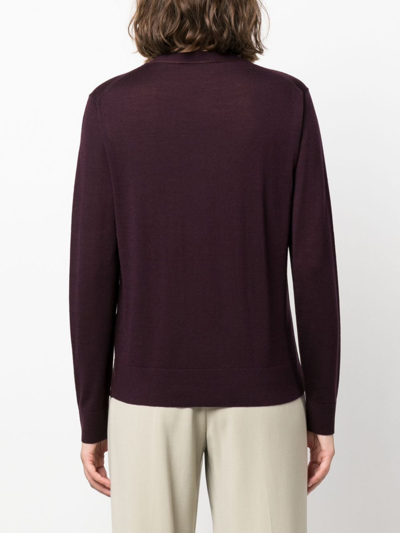 Tory Burch Fine-knit V-neck Cardigan In Red