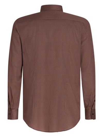 Etro Geometric-print Cotton Shirt In Red
