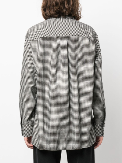 Iceberg Houndstooth-pattern Shirt Jacket In Black