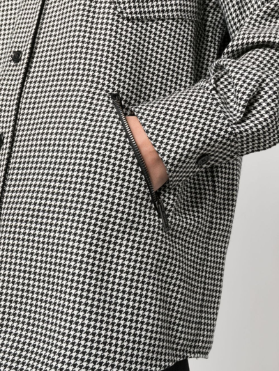 Iceberg Houndstooth-pattern Shirt Jacket In Black