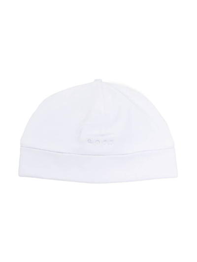 Shop Bosswear Logo-embroidered Beanie Hat In White