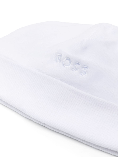 Shop Bosswear Logo-embroidered Beanie Hat In White
