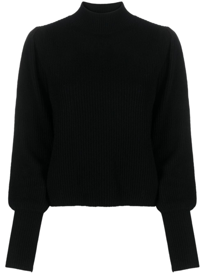 Shop Allude Bishop-sleeves Cashmere Jumper In Black