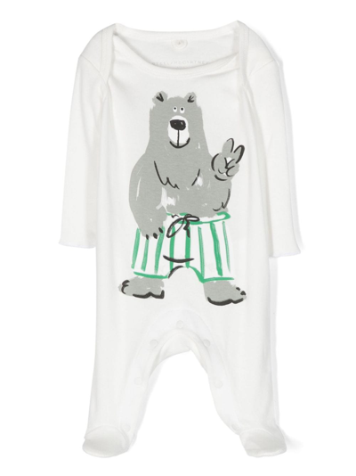 Shop Stella Mccartney Bear-print Cotton Pyjama In White