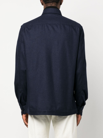 Shop Boglioli Cargo-pockets Wool Shirt In Blue