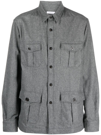 Shop Boglioli Cargo-pockets Wool Shirt In Grey