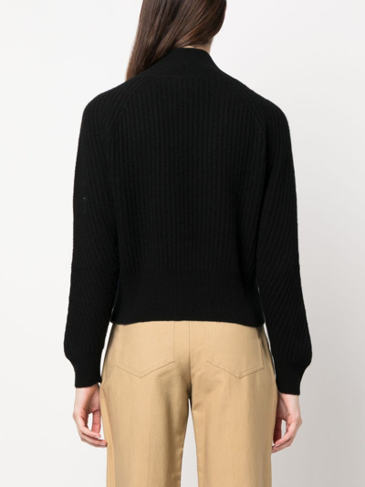 Shop Allude Ribbed-knit Cashmere Jumper In Black