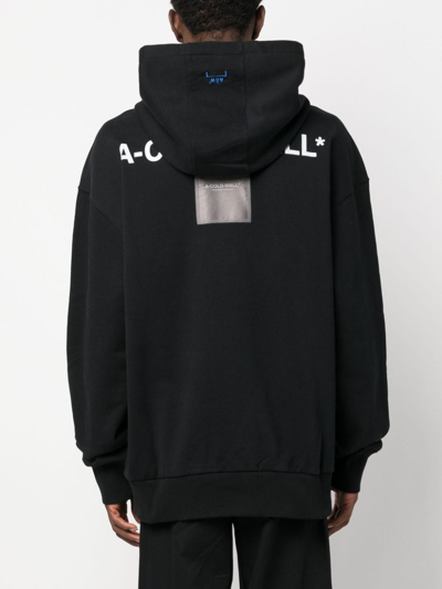 Shop A-cold-wall* Monograph-print Cotton Hoodie In Black