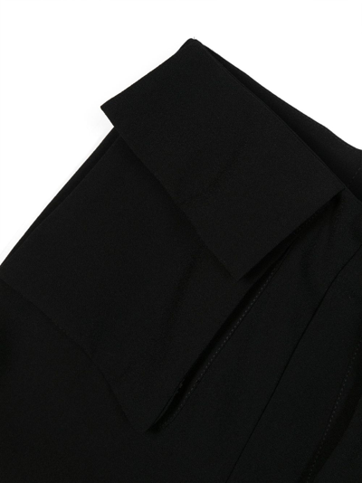 Shop Elisabetta Franchi La Mia Bambina Pocket-detail Wide-leg Trousers In Black