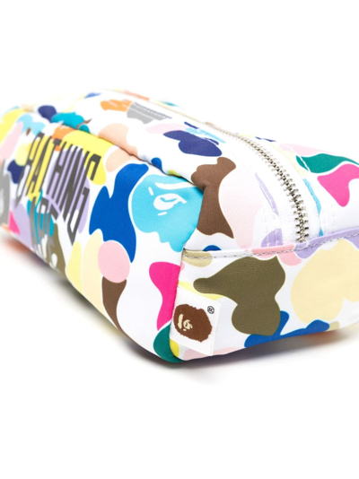 Shop A Bathing Ape Graphic-print Zipped Travel Pouch In Multicolour
