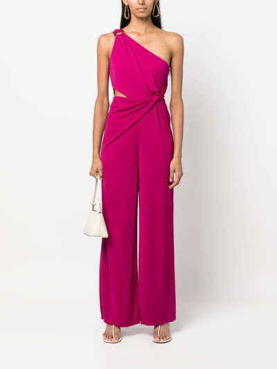 Ralph Lauren One-shoulder Cut-out Jumpsuit In Pink