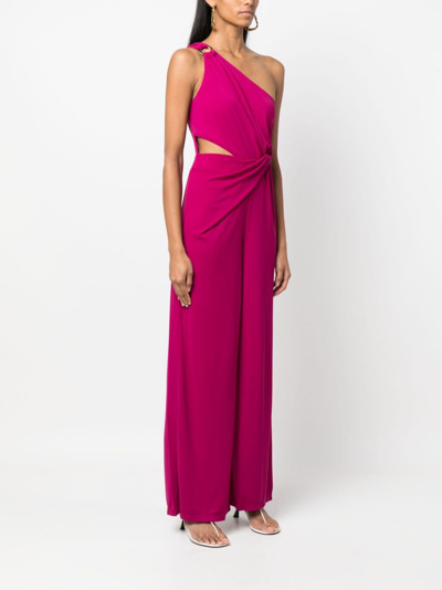 Ralph Lauren One-shoulder Cut-out Jumpsuit In Pink