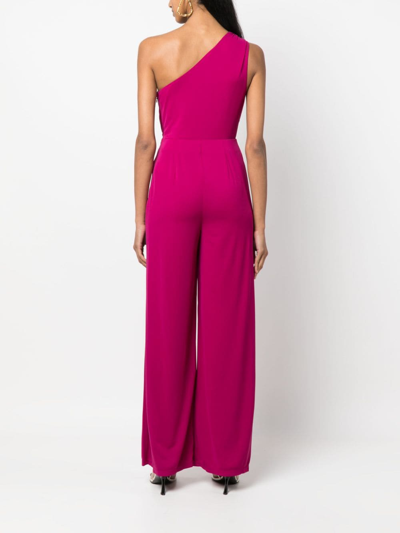 Ralph Lauren One-shoulder Cut-out Jumpsuit In Pink