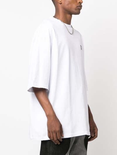 Shop 032c Logo-print Organic Cotton T-shirt In White