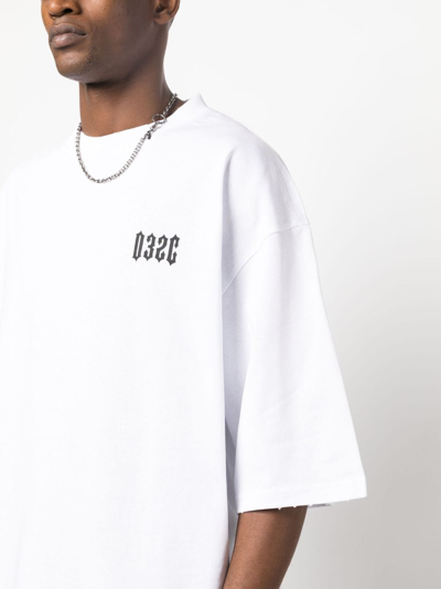 Shop 032c Logo-print Organic Cotton T-shirt In White