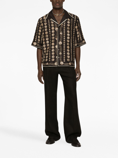 Dolce & Gabbana Dart-detailing Wide-leg Trousers In Black