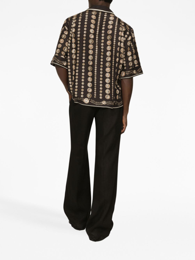 Dolce & Gabbana Dart-detailing Wide-leg Trousers In Black