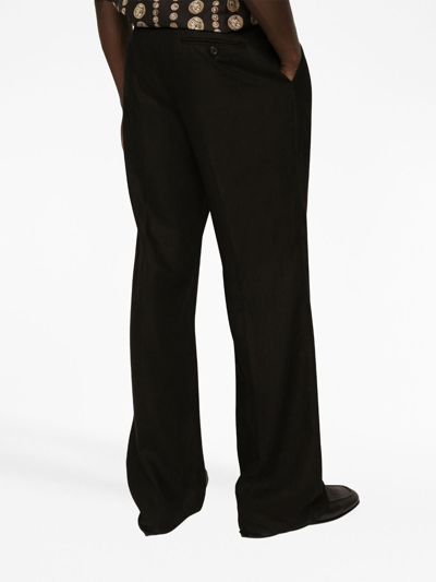 Shop Dolce & Gabbana Dart-detailing Wide-leg Trousers In Black