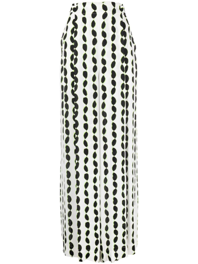 Shop Diane Von Furstenberg Jed Wide-leg Trousers In White