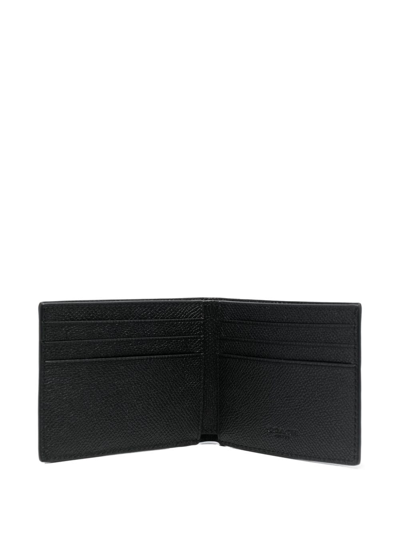 Coach Logo-plaque Bi-fold Wallet In Black