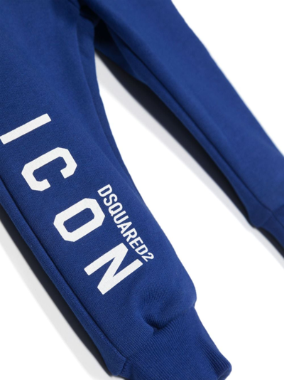 Shop Dsquared2 Icon Drawstring Jersey Track Pants In Blue