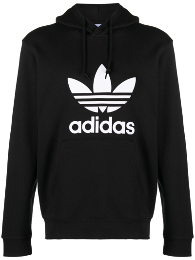 Adidas Originals Adicolor Classics Trefoil Hooded Sweatshirt In Black