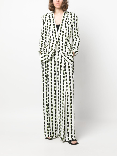 Diane Von Furstenberg Dalton Abstract-print Blazer In White