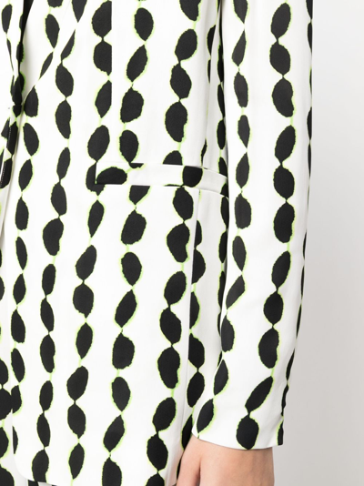 Shop Diane Von Furstenberg Dalton Abstract-print Blazer In White