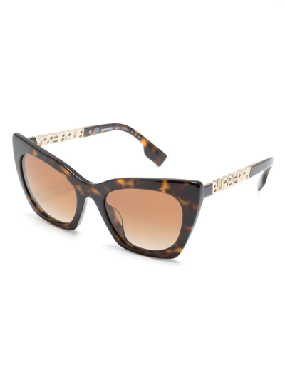 Shop Burberry Eyewear Tortoiseshell Cat-eye Sunglasses In Brown