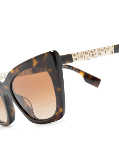 Shop Burberry Eyewear Tortoiseshell Cat-eye Sunglasses In Brown