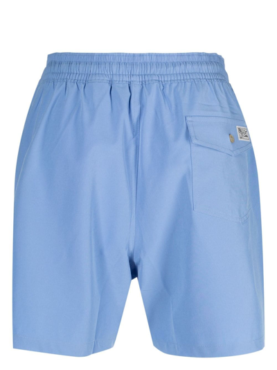 Shop Polo Ralph Lauren Logo-patch Swim Shorts In Blue