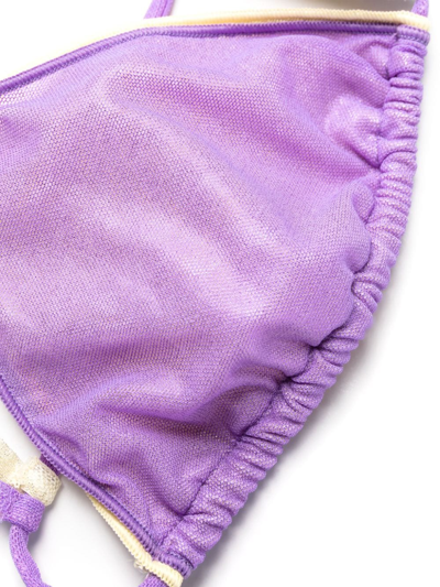 Shop Oseree Double-layer Triangle Bikini In Purple