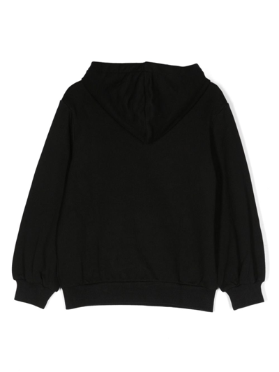 Shop Gcds Logo-print Cotton Hoodie In Black