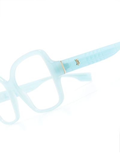 Burberry Eyewear Logo-plaque Oversize-frame Glasses In Blue
