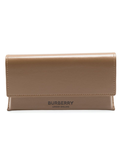 Burberry Eyewear Logo-plaque Oversize-frame Glasses In Blue