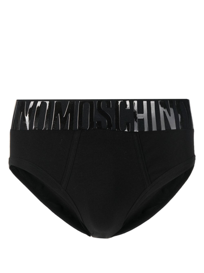 Shop Moschino Logo-print Boxer Briefs In Black