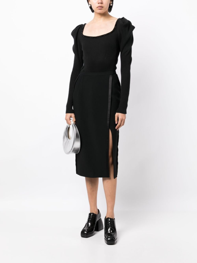 Shop Dice Kayek Overlapping-panel High-waist Skirt In Black