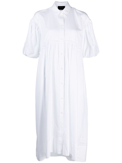 Shop Simone Rocha Scallop-detail Short-sleeve Dress In White