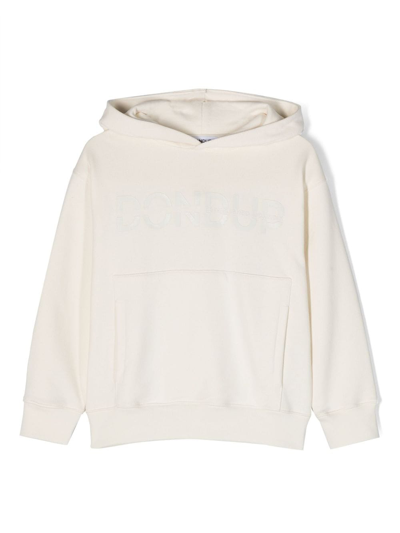 Shop Dondup Logo-print Cotton Hoodie In White