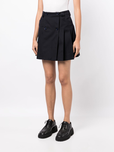 Shop Simone Rocha Pleated A-line Miniskirt In Blue