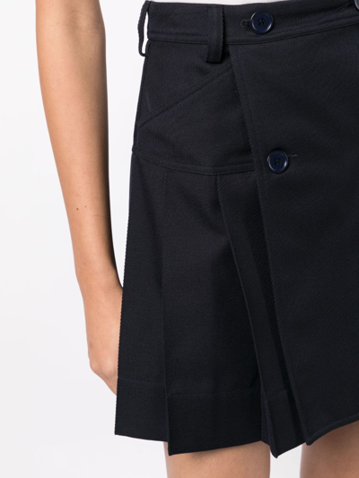 Shop Simone Rocha Pleated A-line Miniskirt In Blue