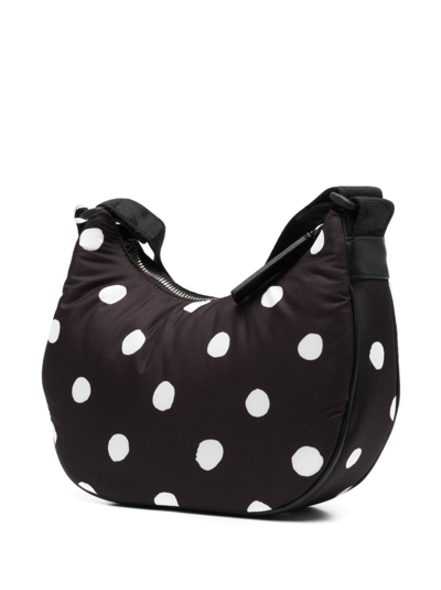 Shop Marni Small Puff Polka-dot Shoulder Bag In Black