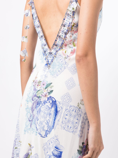 Shop Camilla Graphic-print Silk Maxi Dress In White