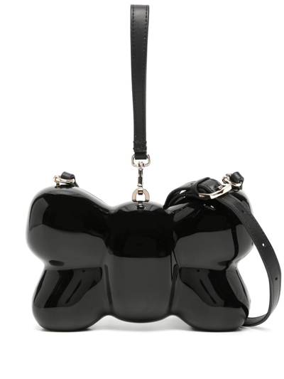 Shop Simone Rocha Bow Cross Body Bag In Black